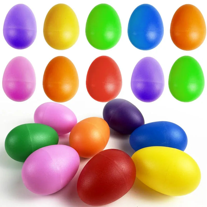 2PCS Plastic Egg Shakers Musical Instruments Easter Eggs Maracas Classroom Prize Kids Party Favors Stocking Stuffers Gifts
