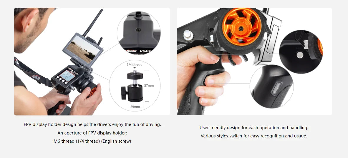RadioLink RC4GS V3 2.4G 4CH 5CH 7CH 400M Distance Remote Controller Transmitter  R6Fg Gyro Inside Receiver for RC Car Boat