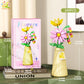 HUIQIBAO MOC Eternal Flower Bouquet with pot Micro Building Block Sunflower Rose Mini Model Brick Toy home Desk Decoration