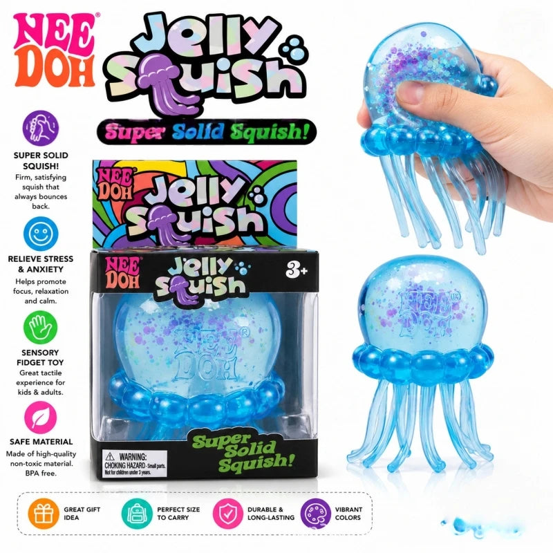 Jellyfish Squishy Stress Relief Toy, Sensory Decompression Jellyfish Fidget Toy, Soft Squeeze Vent Gadget for Relieving Anxiety
