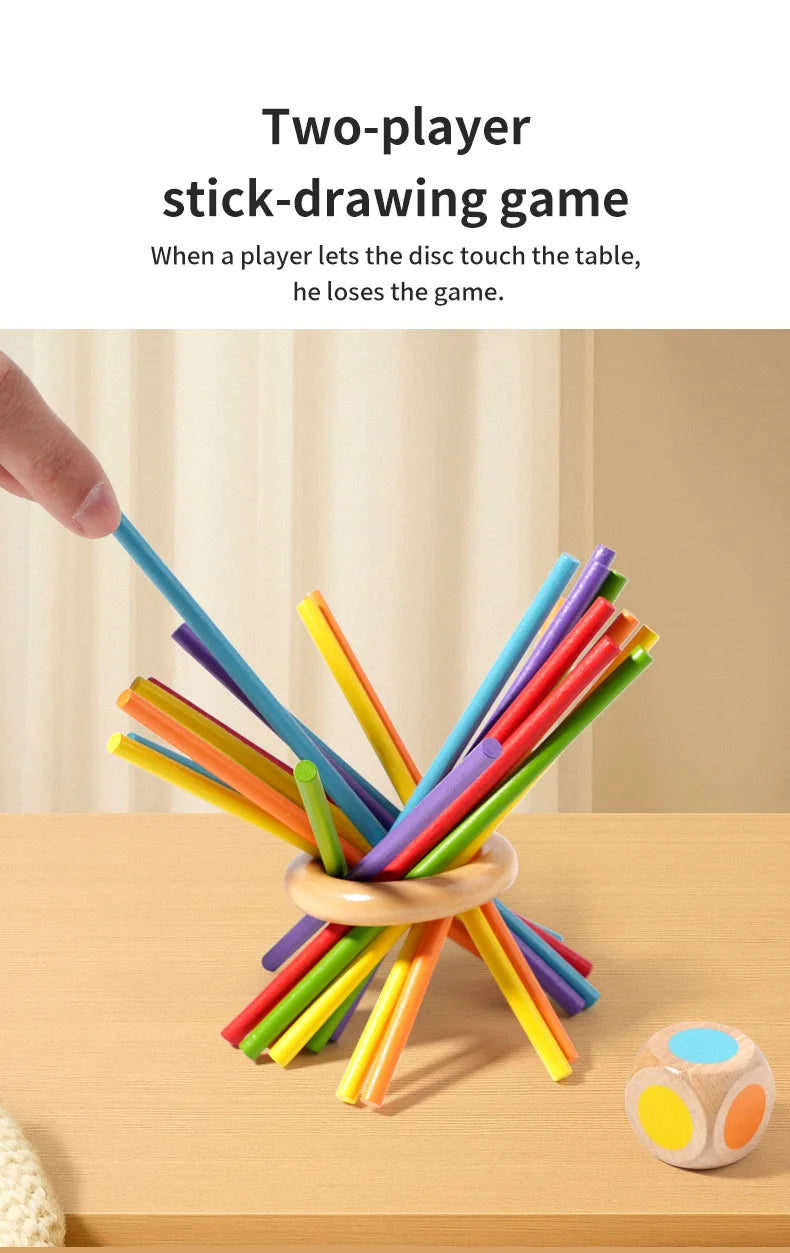 Educational Toy - Desktop Dice And Stick-Pulling Game Pizza Tower Parent-Child Interactive Thinking Training