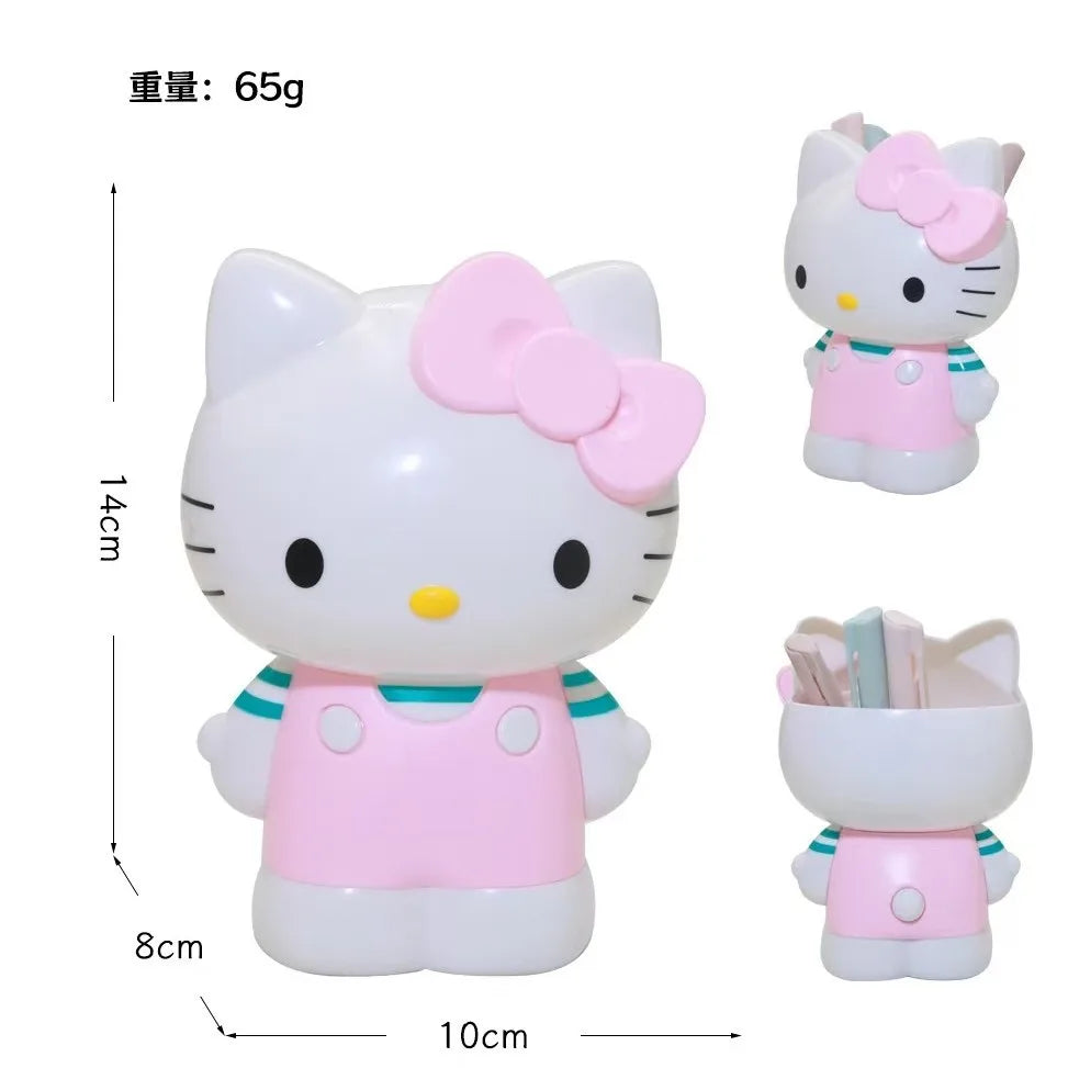 Kawaii HelloKitty Cartoon Peripheral Pen Holder, Desktop Stationery Storage Box, Exquisite Home Decoration