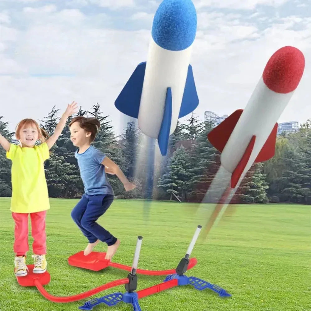 Outdoor Rocket Foot Pump, Outdoor Inflatable Flying Rocket Suit, Jumping Air-Powered Rocket Launcher, Gift