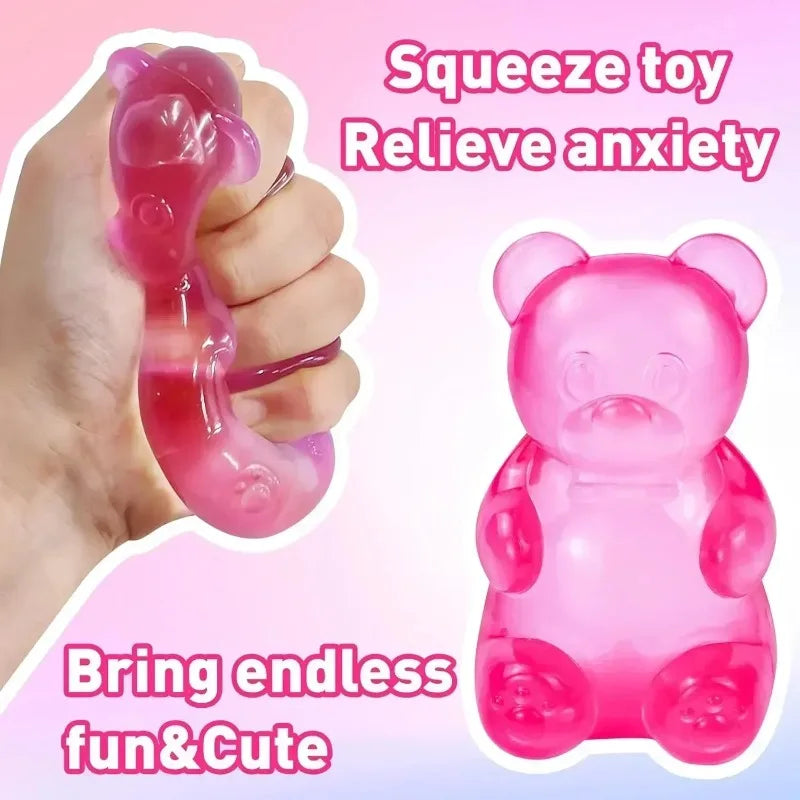 8.5CM Cute Squishy Bear Stress Ball Sugar Bead Filled Slow Rebound Non Toxic Sensory Fidget Toy for Classroom Prizes Party