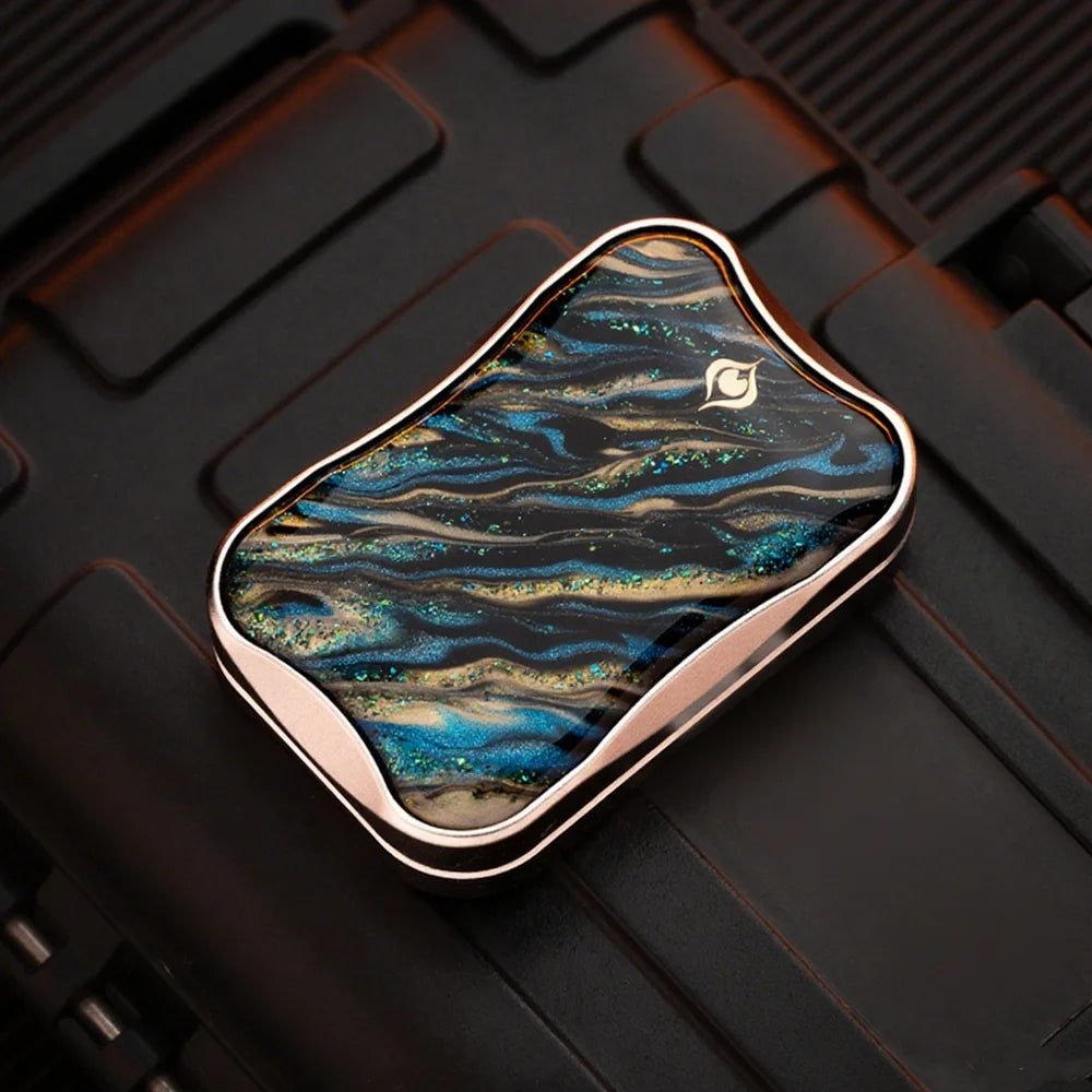 Peacock Aura Sand Slim Pro Unlimited Pushing Slider Fidget Slider Stainless Steel Titanium Zirconium Stress Relief Toy For Adult