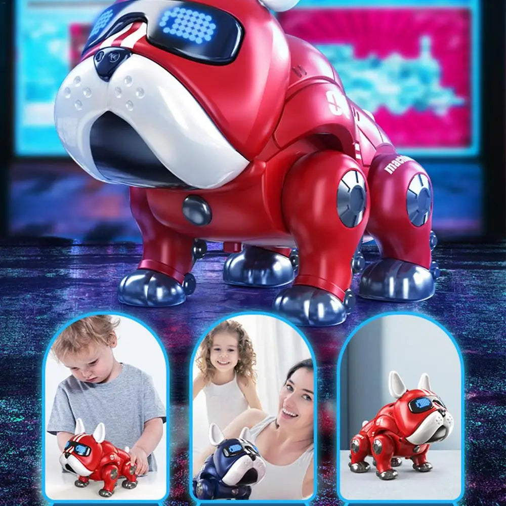 Dance Music Bulldog Robot Intelligent Interactive Dog with Light Kids Toy Early Educational Toy for Baby Boys Girls Gift