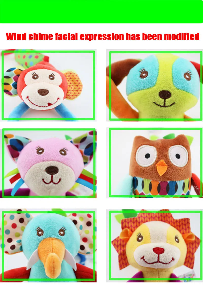 Baby Toy Plush Bed Hanging Pendant Baby Plush Cute Cartoon Animal Wind Chime Stroller Hanging Teether Stroller For Newborn Gifts