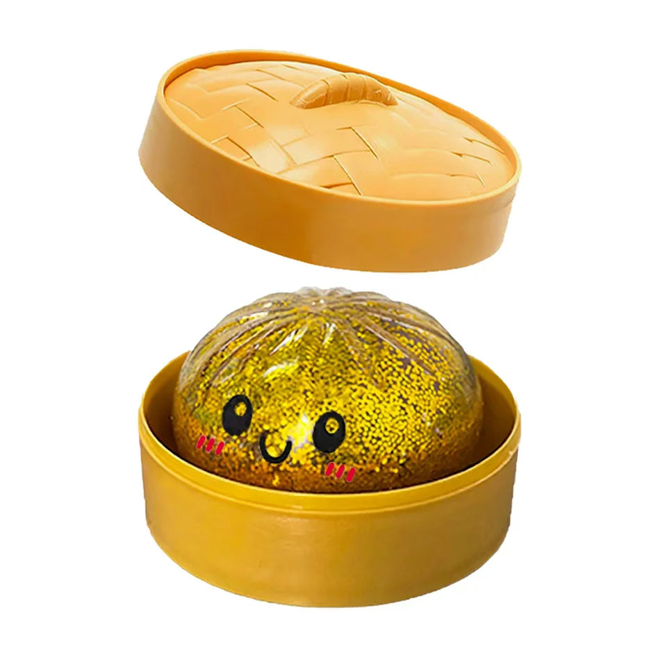 Hot Glitter Dumpling Squishy with Box Dumplings Sensory Squeeze Toy for Stress Relief Fans Gifts