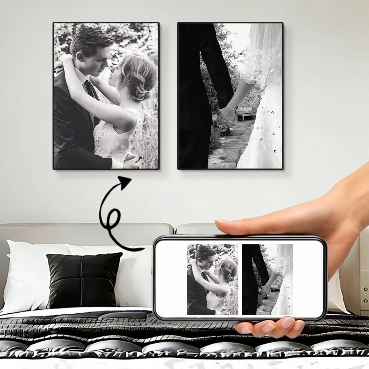 2/3/4/5/6pcs Custom Canvas Printing Personalized Photo Suitable for Family Life Pets Scenery Couple Weddings Home Decor Poster
