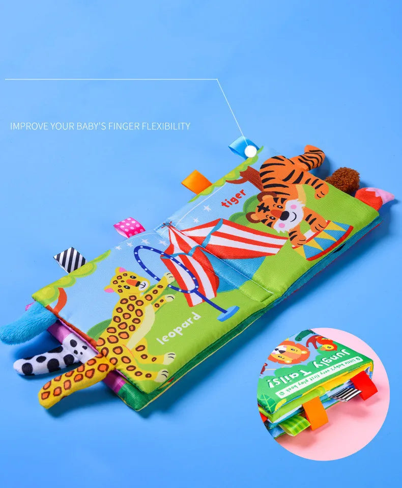 New 3D Visual Tail Cloth Book Baby Tear Resistant Biteable Cognitive Tool Interactive Parent-Child Fun Toddlers Enlighten Toys