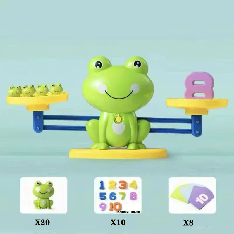 Frog Balance Math Game, STEM Educational Counting Toys for Kids 3-5+ Years, Fun Number Learning Scale for Addition & Subtraction