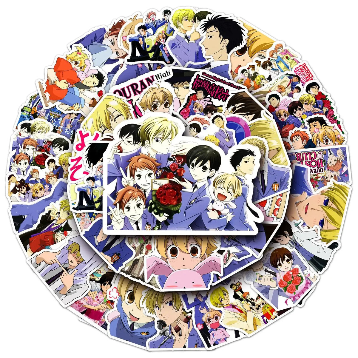 50PCS Ouran High School Host Club Stickers Campus Love Animation Decals Cartoon Toy Fridge Luggage Laptop Phone Guitar Car
