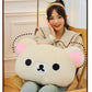 Cute Rilakkuma Big Head Plush Pillow Large Size Soft Stuffed Toy Cushion Bedroom Sofa Decor Unisex Birthday Gift For Adult
