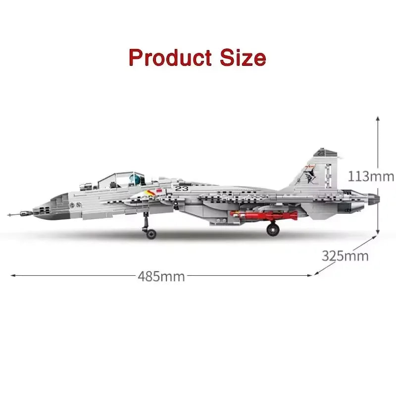 1,186-Piece Building Set: Chinese Navy J-15 "Flying Shark" Carrier-Based Fighter Model — Birthday Gift