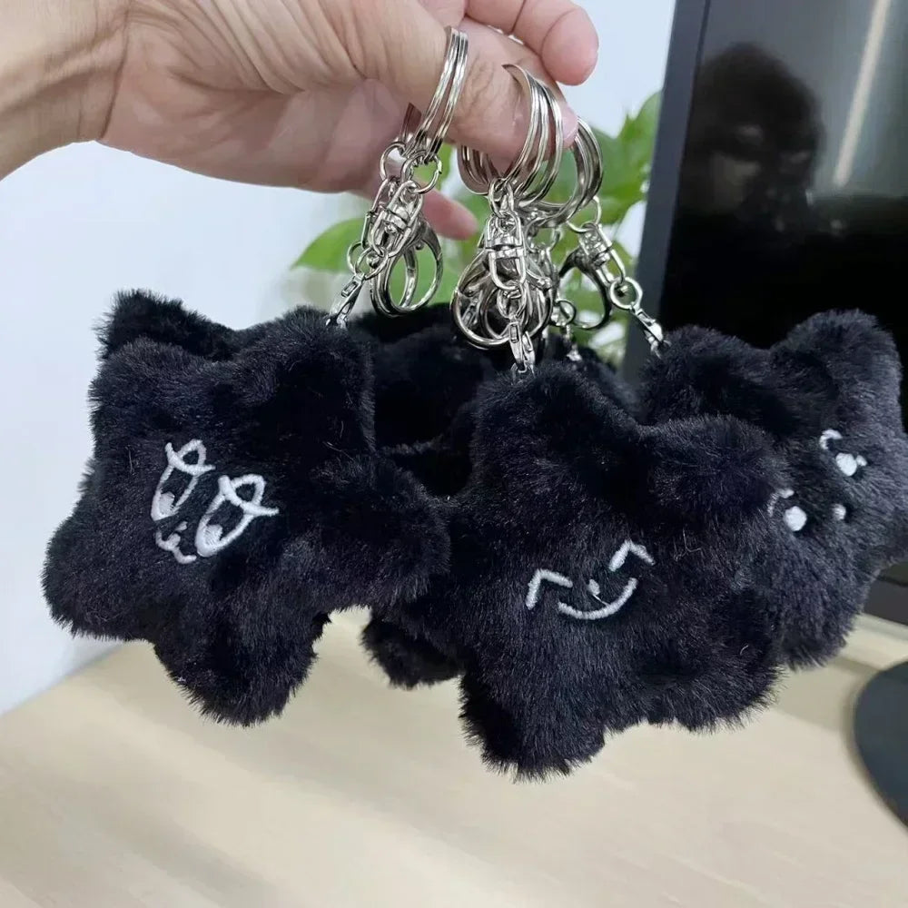 MARK DoYoung HAECHAN TAEYONG Keychain Black Luminous Pentagonal Heart Shaped Plush Pendant Suitable for Fan Gifts