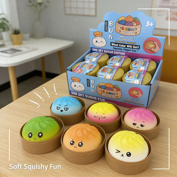 "1-Pack" and "2-Pack" Colorful Soft Squishy Blind Boxes, Suitable for Playing, Displaying, Daily Entertainment, and Decoration, Pu Toy Soft Simulation Squishy Stress-Relief Gadget, Small Steamer Model for Hand-Squeezing Stres