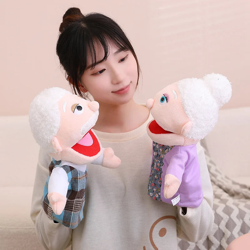 28-33cm Kids Plush Finger & Hand Puppet Popular Activity Boy Girl Role Play Bedtime Story Props Family Role Playing Toys Doll