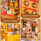 Rolife DIY Miniature House Kit Pet Store Dollhouse Wooden 3D Puzzle Model Building Kit with LED Light for Home Decor Suitable for Adults and Kids
