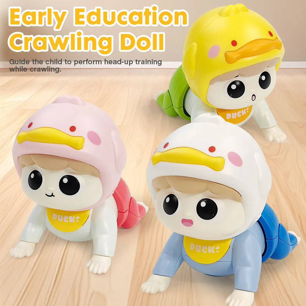 1PC Crawling Doll Baby Toy with Music, Aged 0-1, Learning Crawling Guidance and Head Up Training