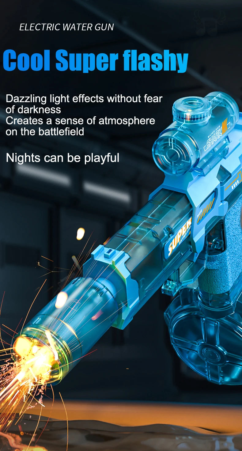 Blasting Lights Are Linked To The Chamber Electric Water Guns Toys for Kids Automatic Water Pistol Children Summer Outdoor Toy