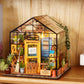 Rolife Wooden 3D Puzzle Cathy's Greenhouse DIY Miniature House Kit Mini Dollhouse Model Building Kit with LED Light for Home Decor Holiday Gift for Adults Teens