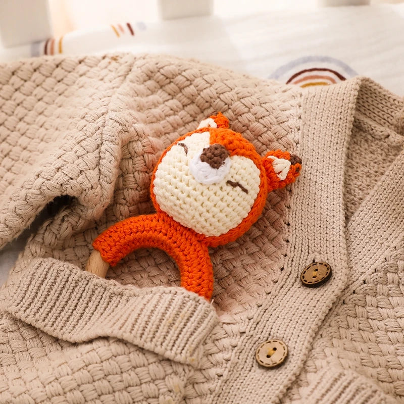 Baby Toys Crochet Animal Rattle Cartoon Music Rattle Toys for Baby Kawaii Teether Rattle Baby Toy 0 12 Months Montessori Toys
