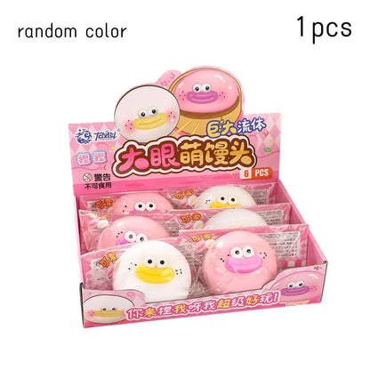 Cute Stress Reliever Cartoon Sausage Desk Mouth Steamed Bun Toy Stress Relief Dumpling Squeeze Fidget Slow Stress Ball Hand Toy