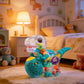 Electric Dinosaur Toy Car for Kids Robot Pet Universal Wheel Bump and Go Swing Toy Transparent Gear with Lights and Music