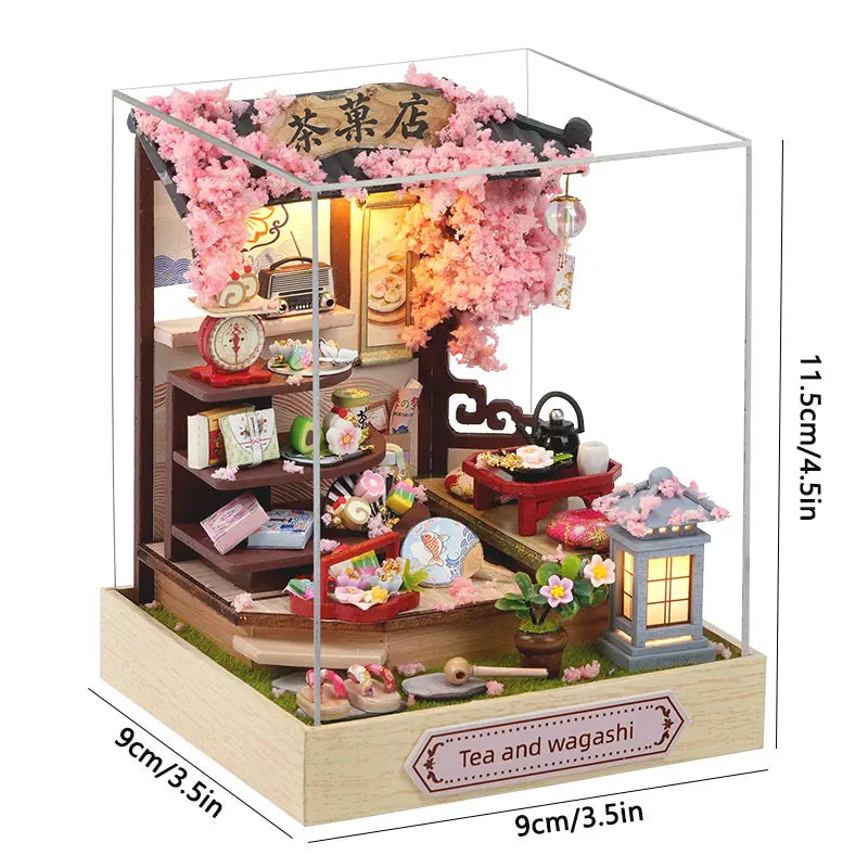 Doll House Kit Mini DIY Flower House Handmade 3D Puzzle Assembly Building Toys Home Bedroom Decoration With Furniture DollHouses