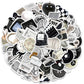 61PCS Ins Style Apathy Black White Simple Decals Cute Stickers Aesthetic Phone Notebook Suitcase Laptop Fridge Wall Sticker