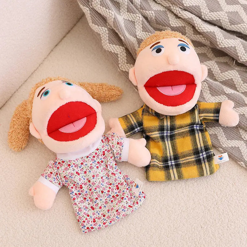 28-33cm Kids Plush Finger & Hand Puppet Popular Activity Boy Girl Role Play Bedtime Story Props Family Role Playing Toys Doll