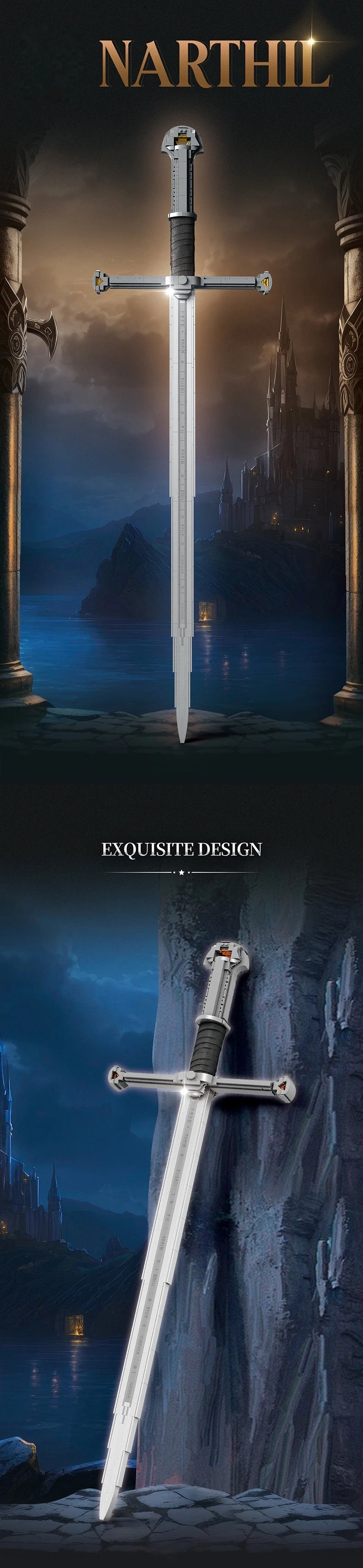 Creative Famous Samurai Sword Weapon Model Building Blocks Lord of Rings Bricks Assembly Toys Kid Christmas Gifts for Boys