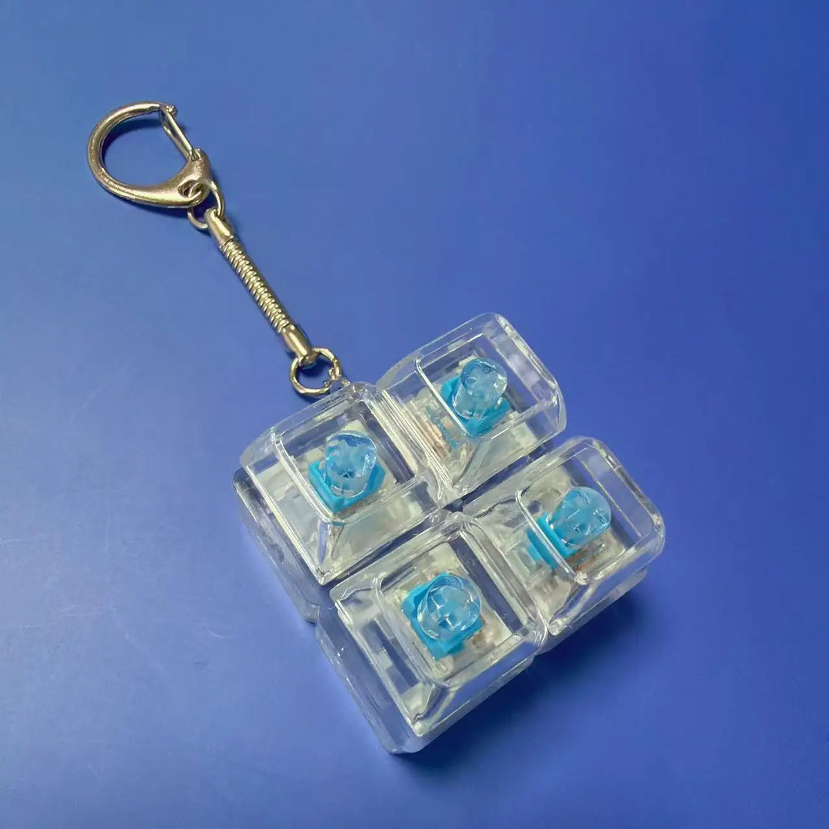 Keyboard Fidget Toys LED Crystal Keycap Keychain Stress Relief Fingertip Gadget Decompression Toys Clicker Fidget Toy