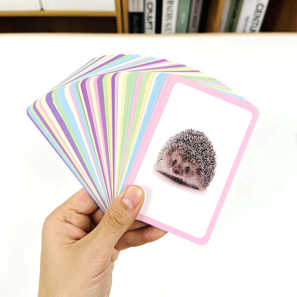 36 Double-Sided Animal Recognition Cards for Kidsren's Enlightenment and Learning through Pictures, Paper-Based Fun Teaching Cards