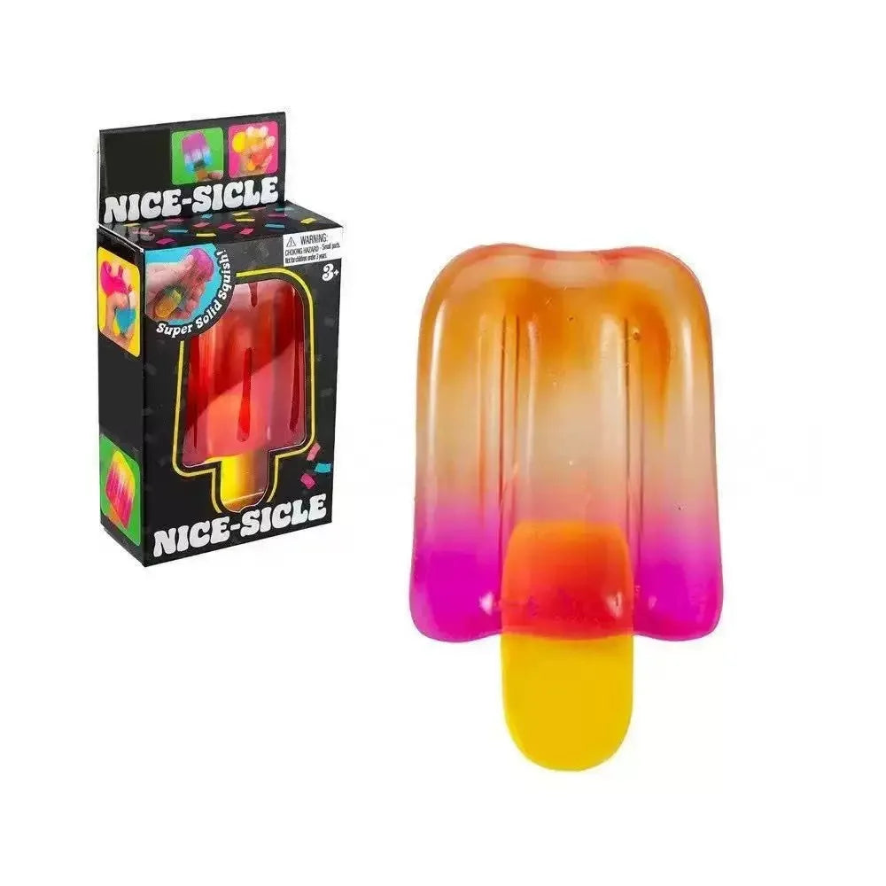 Schylling NeeDoh Nice Cube & Nice-Sicle Squishy Fidget Toys – Sensory Stress Relief Squeeze Toys for Kids & Adults, Calm & Focus Desk Toys
