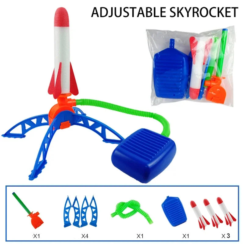 Outdoor Rocket Foot Pump, Outdoor Inflatable Flying Rocket Suit, Jumping Air-Powered Rocket Launcher, Gift