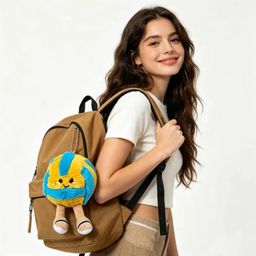 Soft Plush Cartoon Volleyball Toy, Fun Sports-Themed Keychain And Bag Decor for Fun Accessories