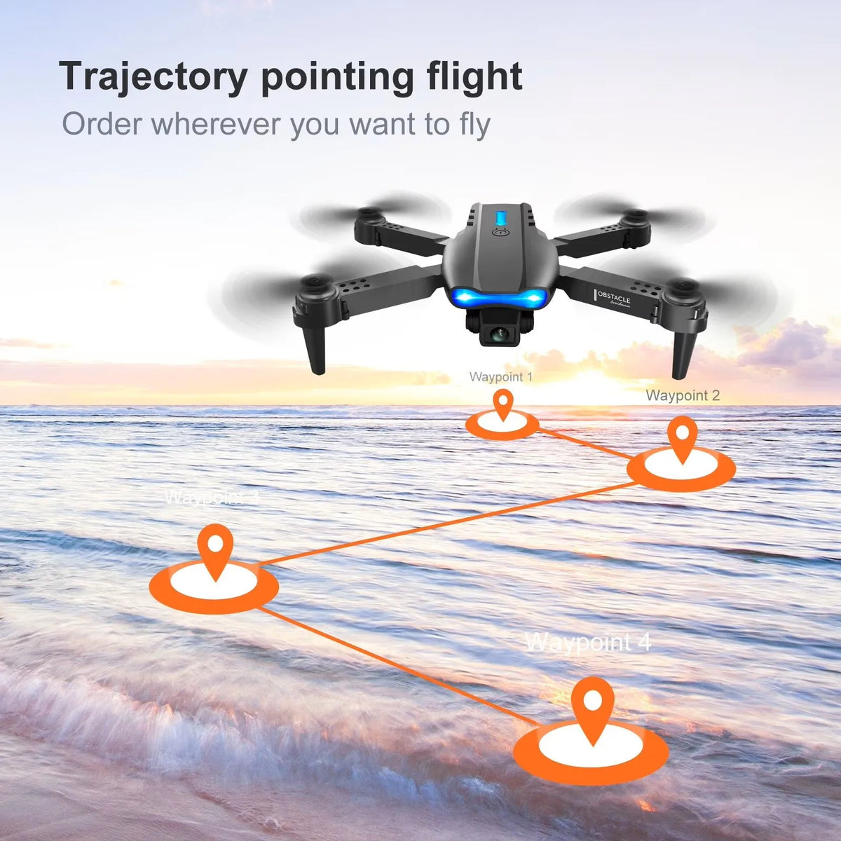 2026 New E88 PRO MAX Foldable Drone with Obstacle Avoidance, Dual HD Camera, Brushless Motor, HD Screen Remote, 40min Flight Time Extra Batteries, One Key Return Home, LED Lights, USB Charging, Quadcopter for Beginners Adults