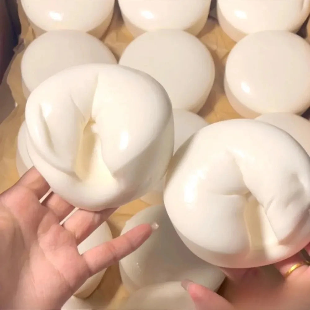 White Squishy Yogurt Cake Bread Squeeze Toy Soft Stress Relief Slow Rising Sensory Fidget Toys for Kids and Adults Relaxing Gift