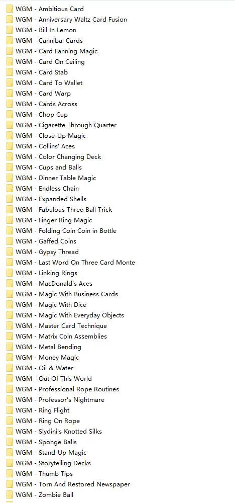 48 PCS World's Greatest Collection WGM Ambitious Card Card On Ceiling Dinner Table Magic Ring On Rope Routines Magic trick