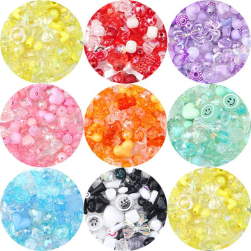 New Mixing Vintage Baroque Acrylic Beads Style Spring Color For Children DIY Handmade Bracelet Jewelry Making Accessories