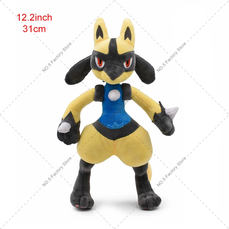 Pokemon Anime Kawaii Shiny Lucario Plush Doll Cartoon Peluche Stuffed Toy Cosplay Room Decoration Collection Kids Gifts