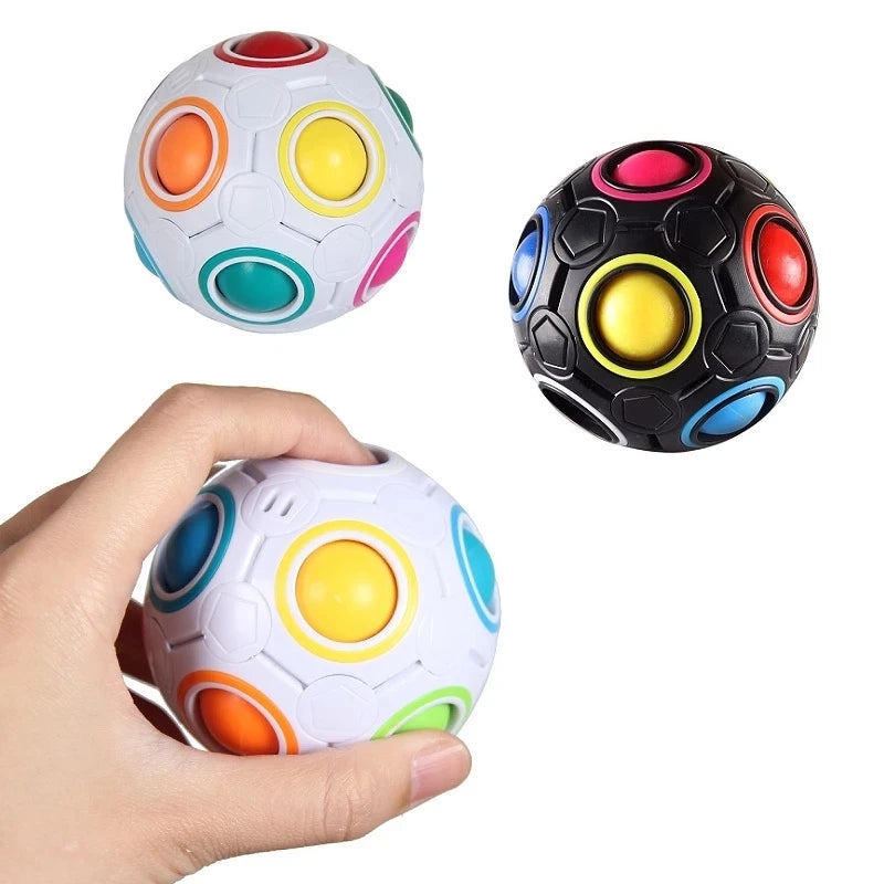 Kids Antistress Cube Magic Fidget Toys Puzzle Rainbow Balls Children Educational Toy Reliever Stress Anxiety Christmas Gift