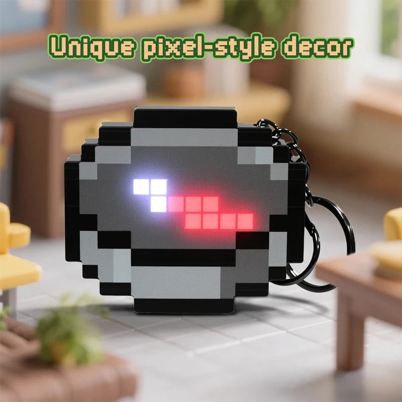 Rechargeable Pixel Compass Keychain Peripheral Design Toy Trinket Use Movable Compass Keychain Pendant Real-world Use Toys