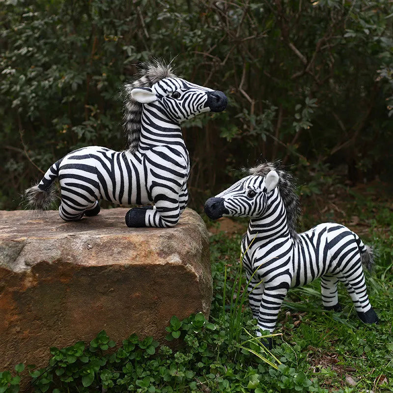 Real Life Standing Zebra Stuffed Animal Plush Toy Simulation Zebra Doll Photography Props Christmas Birthday Gifts for Children