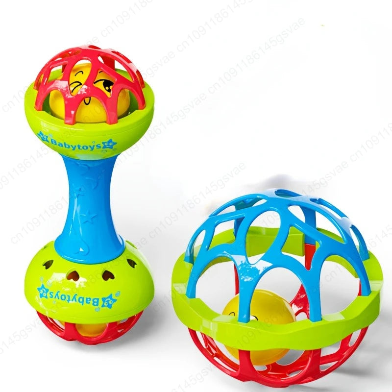 2pcs Baby Rattles 0 12 Months Baby Educational Toys Shaker Grab Spin Set Sensory Educational Newborn Gift for Infant Boys Girls