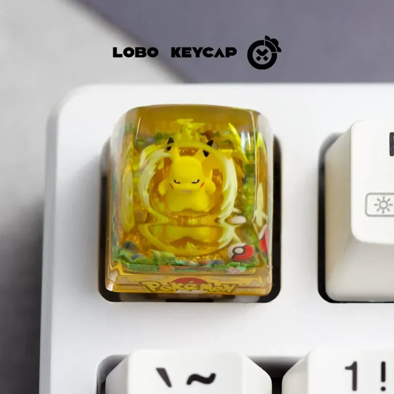 Pokemon Transparent Esc Keycap Keyboard Accessories Anime Cute Resin Shrink Drip Glue handmade Keycaps Anime Fans Gift