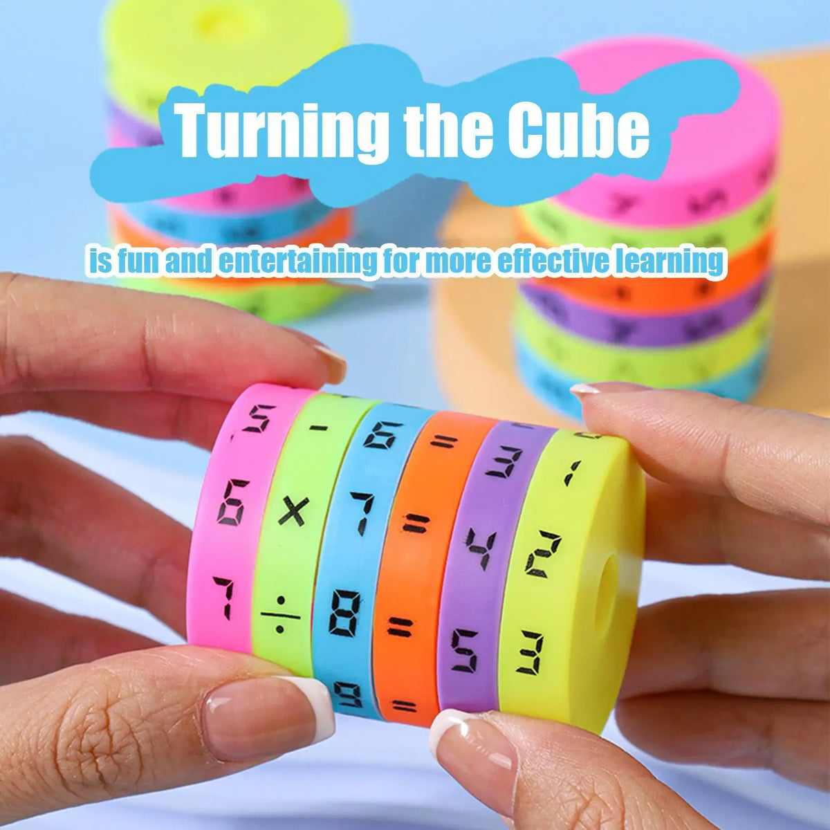 Math Learning Toy Colorful Arithmetic Cube with Numbers for Preschool Kids, Educational Intelligence Game STEM Counting Toy