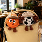 10cm Basketball Football Pendant Cowboy Style Sports Ball Stuffed Plush Dolls Keychain Backpack Hangings Gifts For Ball Fans