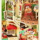 Rolife DIY Miniature House Kit 438-piece Sunlit Farmhouse Kitchen Wooden Dollhouse 3D Puzzle Tiny House Model Building Kit with LED Light Home Decor Gift for Adults Kids